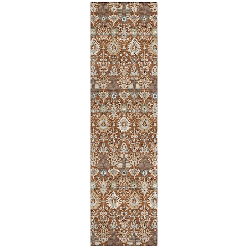 Machine Washable Indoor/ Outdoor Traditional Xander Chantille Rug