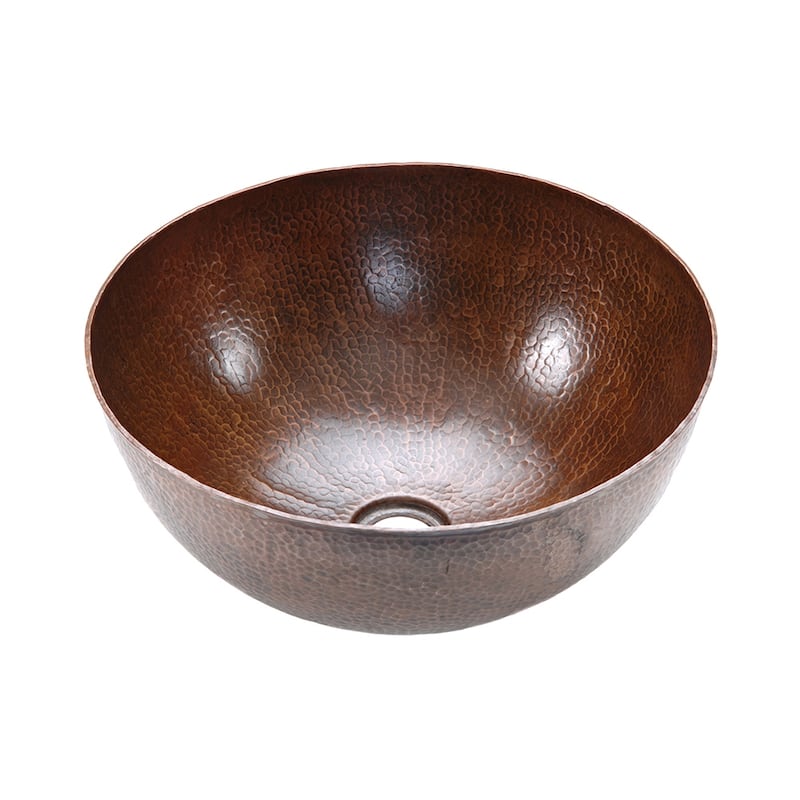 15-in Medium Round Vessel Hammered Copper Sink (VR15BDB)