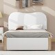preview thumbnail 14 of 33, Upholstered platform bed with wooden support feet White - Twin