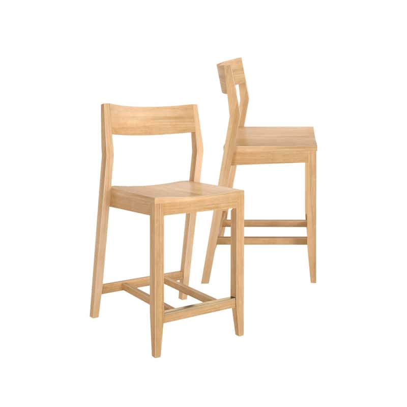 Plank and Beam Modern Counter Height Solid Wood Dining Chair - Set of 2
