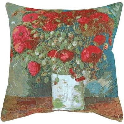 Van Gogh Poppies Throw Pillow