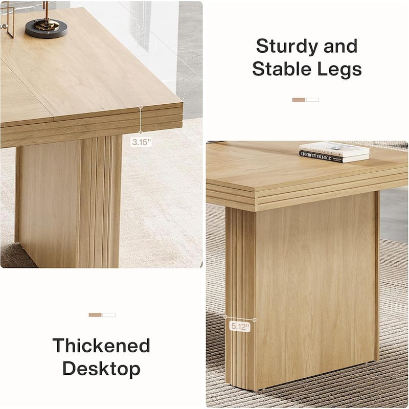 63" Executive Desk, Large Office Computer Desk Writing Workstation Study Table
