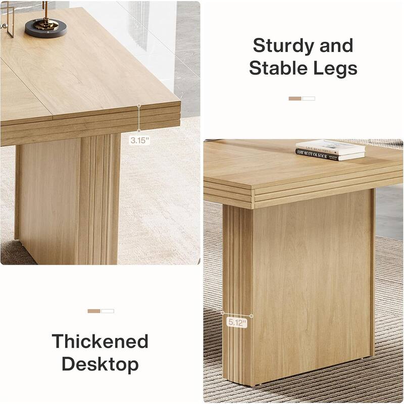 63" Modern Computer Desk, Farmhouse Executive Desk Workstation for Home Office