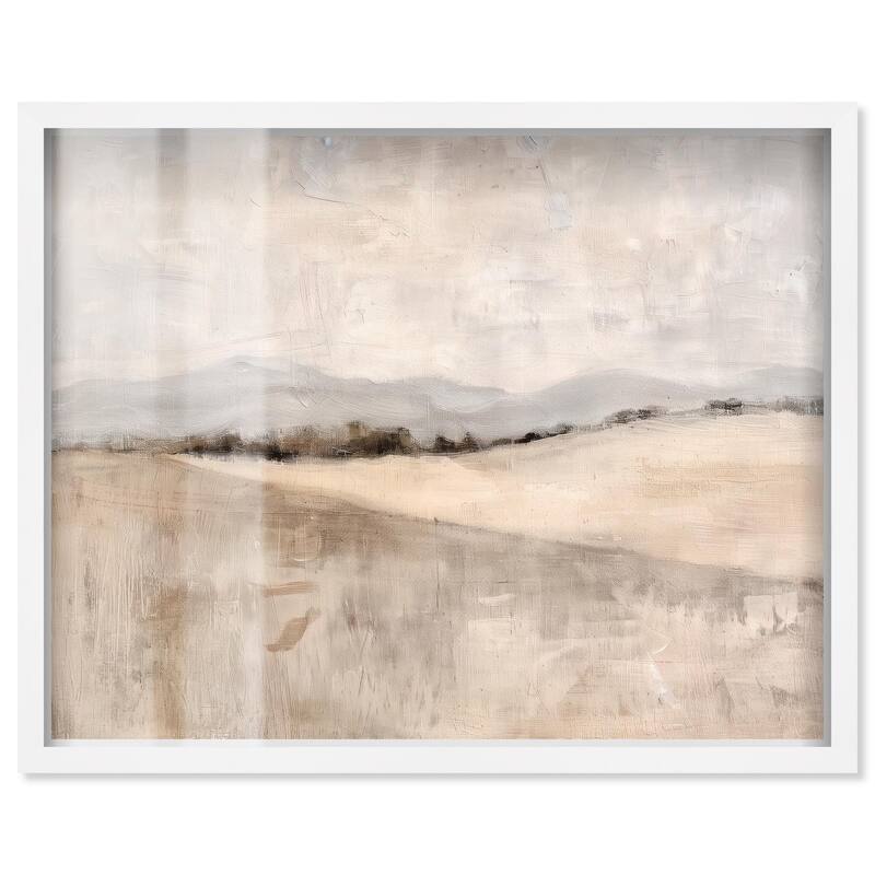 Distant Hills II Shadowbox by Art Remedy - White - 36" x 30"