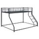 preview thumbnail 8 of 9, Industrial Modern Metal Floor Bunk Bed, Twin XL over Queen, Sturdy Construction & Safety Guaranteed, Black
