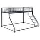 preview thumbnail 8 of 9, Twin XL over Queen Metal Floor Bunk Bed, Black