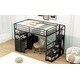 preview thumbnail 25 of 32, Heavy-Duty Loft Bed with Storage Cabinet, Full Size