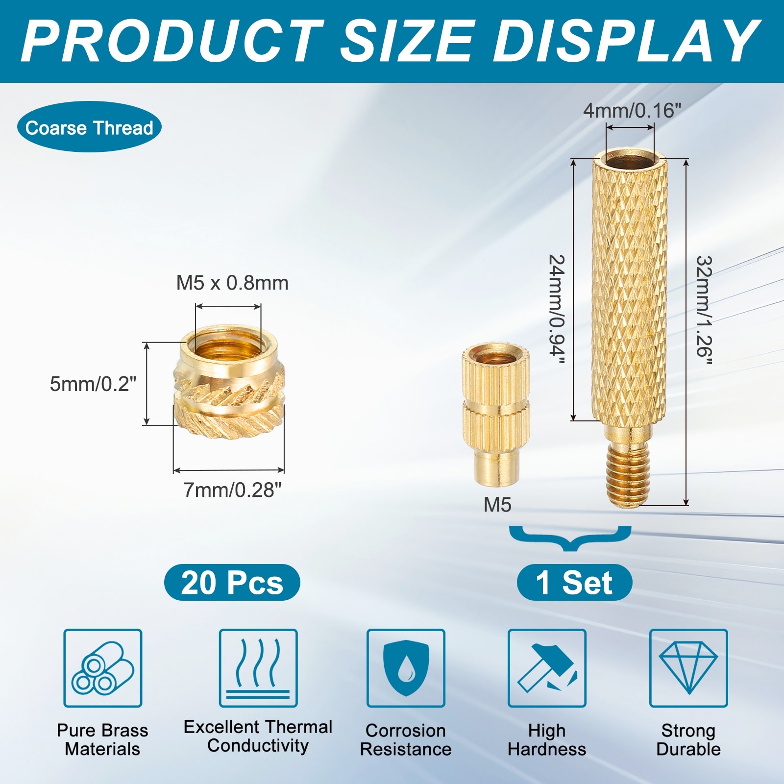 Threaded Inserts with Iron Tip Press Tool