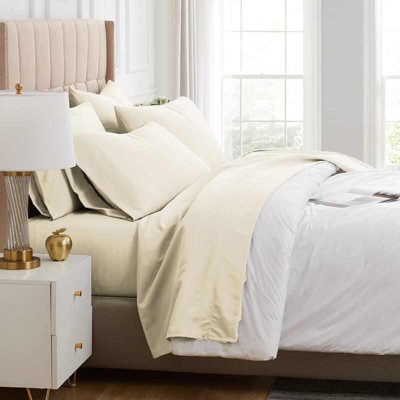 Vilano Comfort Deep Pocket Ultra-Soft 6-piece Bed Sheet Set - Off White - Split King