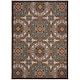 preview thumbnail 17 of 35, SAFAVIEH Veranda Rexhie Indoor/ Outdoor Waterproof Patio Backyard Rug 3' x 3' Square - Chocolate/Aqua
