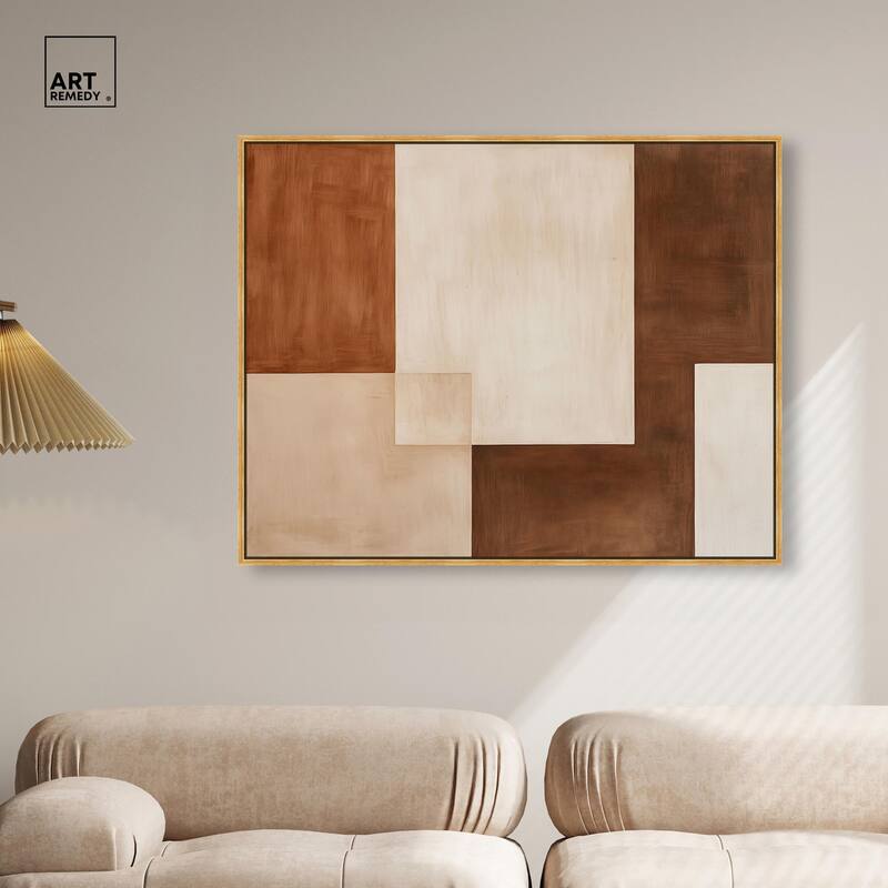 Cream and Brown Panels IV Canvas by Art Remedy