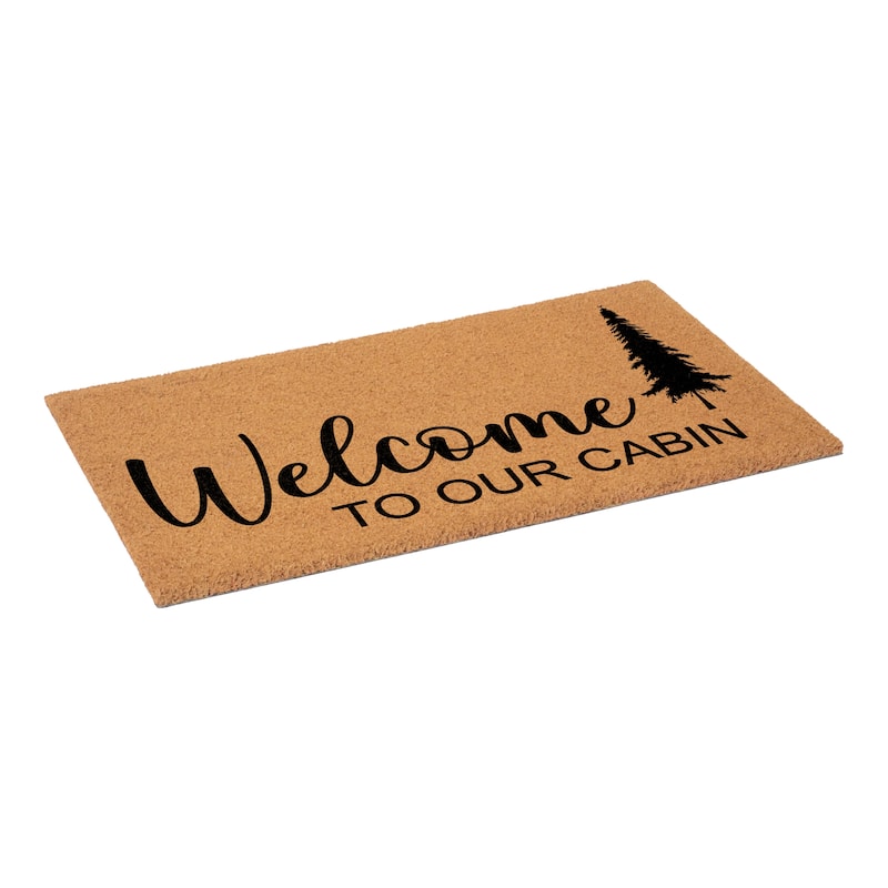 HomeRoots 17" X 29" Brown And Black Christmas Outdoor Coir Door Mat - 17.00' X '29.00