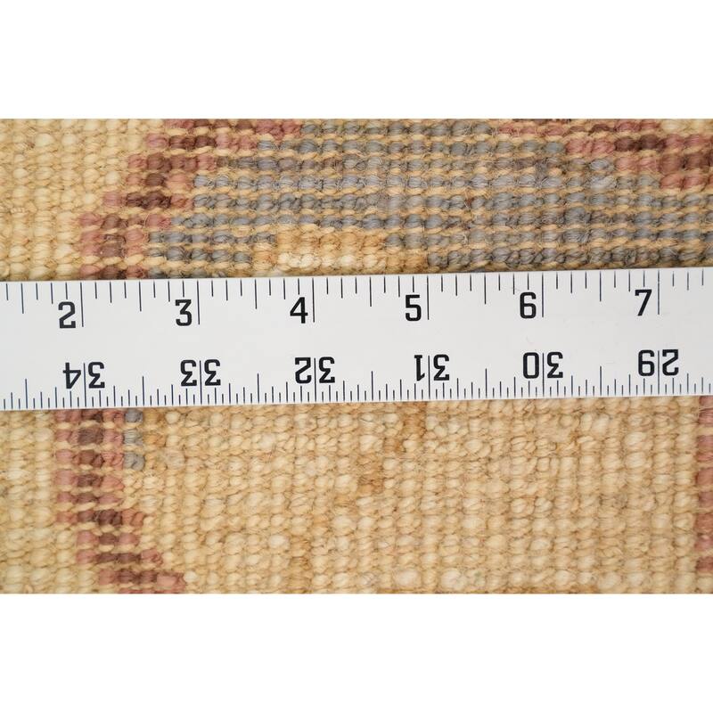 Hand Knotted Oriental 100% Wool Carpet Transitional Geometric Multi-Colored Oushak Area Rug - 12' 10'' X 9' 11''