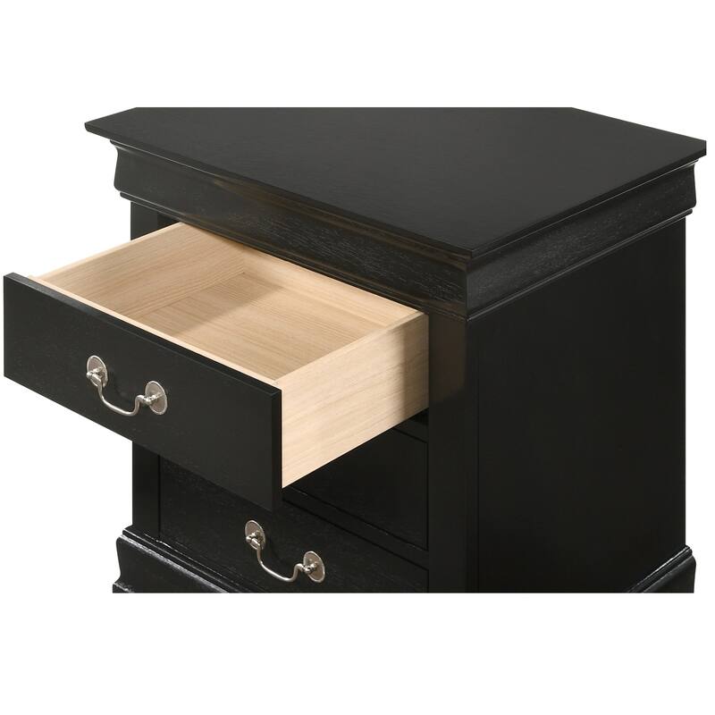 3-Drawer Wood Nightstand - 29" - Black
