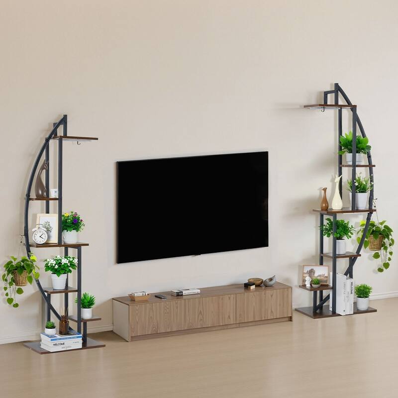 Plant Stand Indoor with Grow Lights 2 Pack 63" Tall 6-Tier Plant Shelf