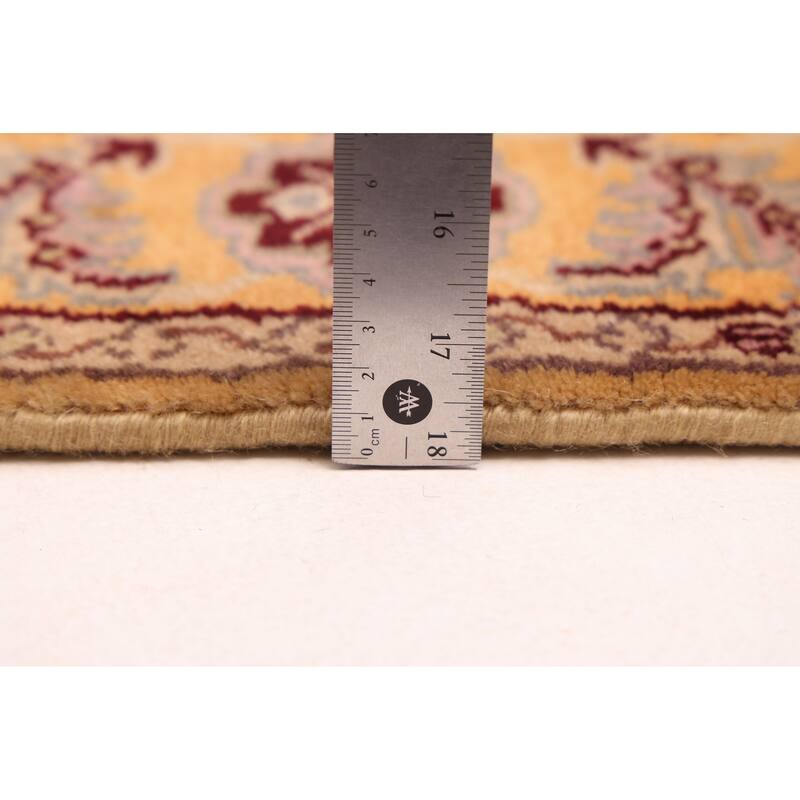 ECARPETGALLERY Hand-knotted Finest Agra Jaipur Light Gold Wool Rug - 2'6 x 9'8