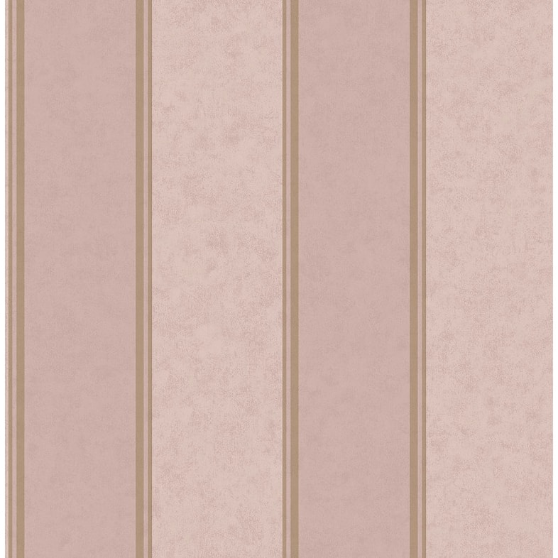 Brewster Rydia Pink Stripe Wallpaper