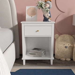 3-Color Kid's Bedside Table with Drawer and Shelf