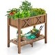 preview thumbnail 2 of 28, Gymax HIPS Raised Garden Bed Poly Wood Elevated Planter Box w/ Legs & Brown