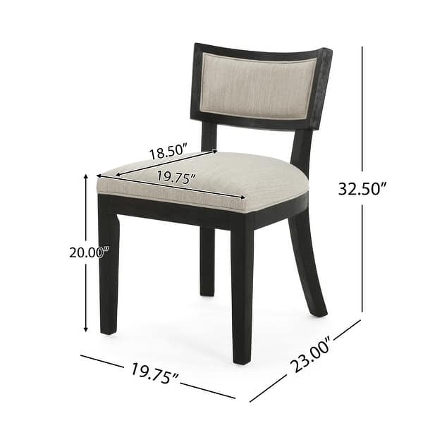 dimension image slide 0 of 2, Fescue Farmhouse Fabric and Rubberwood Upholstered Dining Chairs (Set of 2) by Christopher Knight Home