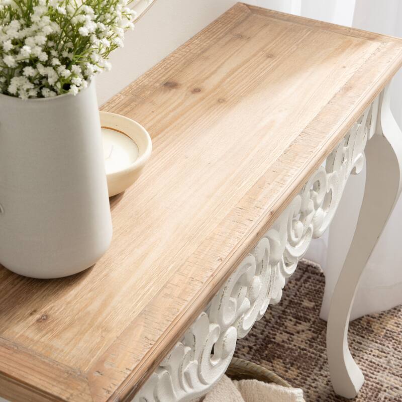 Kate and Laurel Antonella Wood Console Table - 38x13x30
