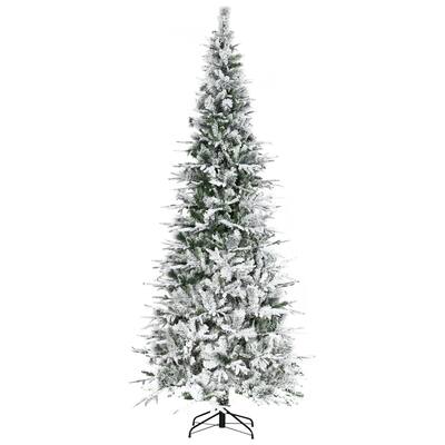 9ft Snow Flocked Artificial Christmas Tree, 1159 Tips, Easy Assembly & Flame Retardant