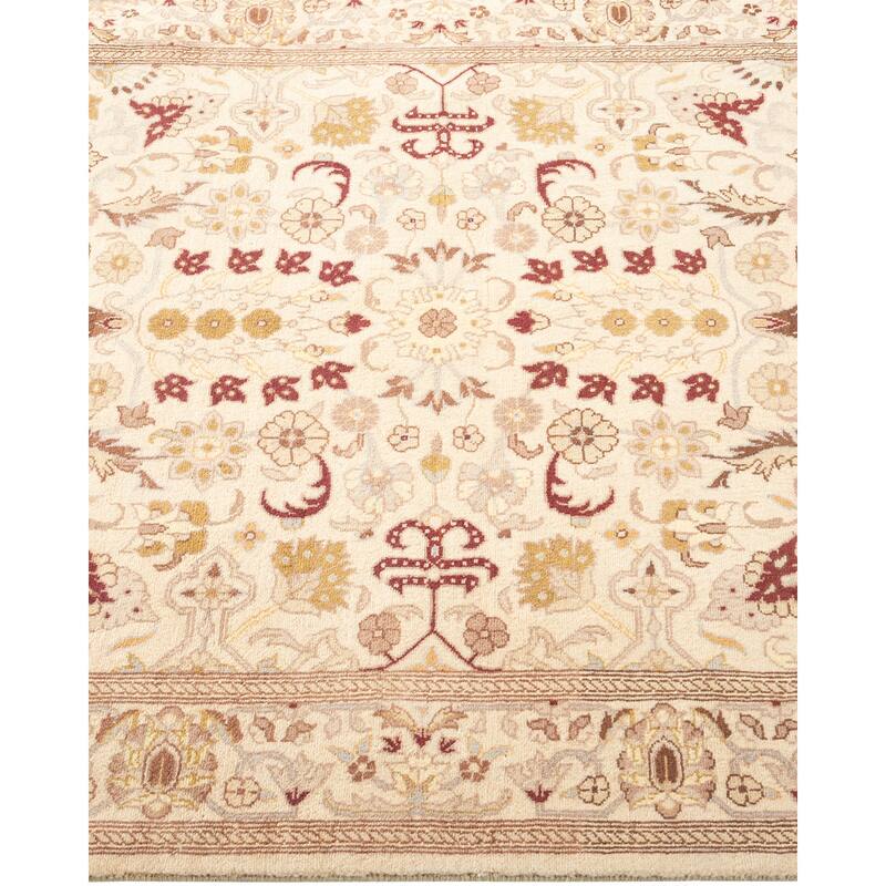 Overton Hand Knotted Wool Vintage Inspired Traditional Mogul Ivory Area Rug - 3 x 5