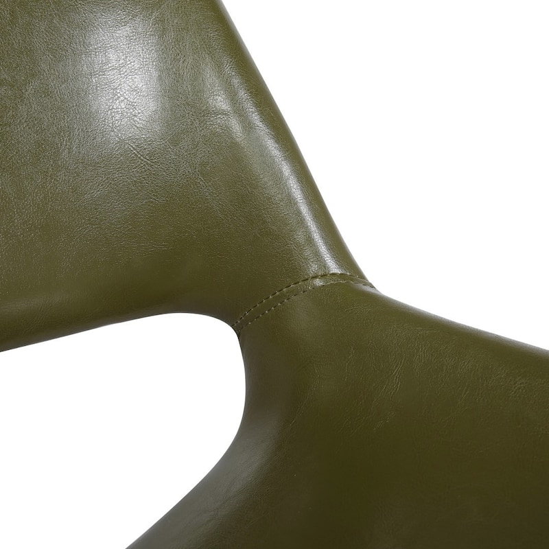 Porthos Home Shane Faux Leather Mid-Century Dining Chair with Metal Legs, Set of 2