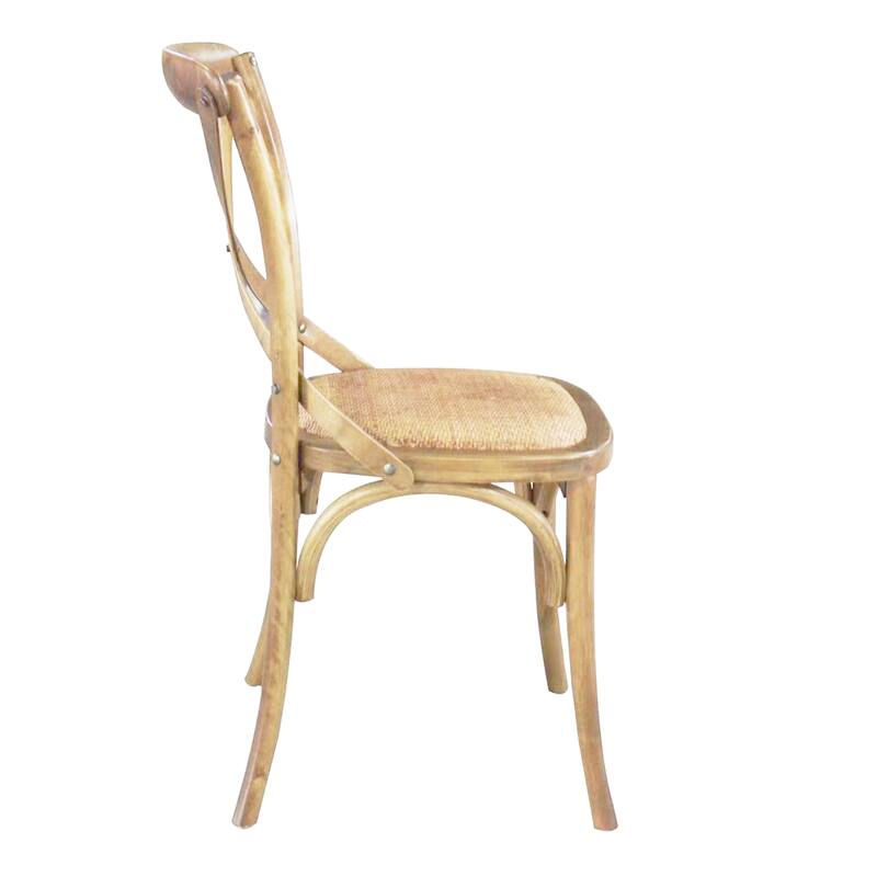 Porthos Home Remus Wood Dining Chair, Rattan And Birch Wood