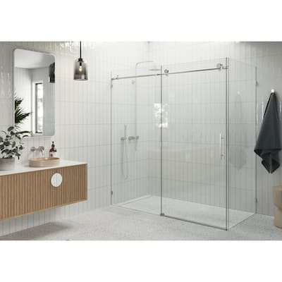 Nova 72 in. x 40 in. x 78 in. Fully Frameless 90-degree Slider Shower Enclosure