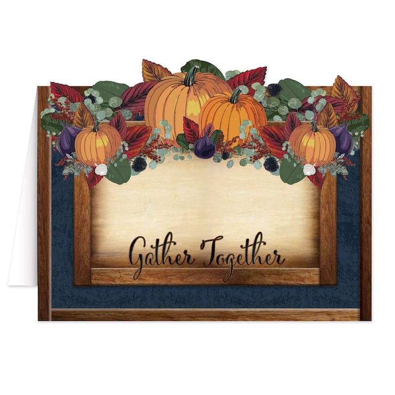 Pack of 8 Fall Harvest Gather Together Table Place Cards 4.25" x 3"