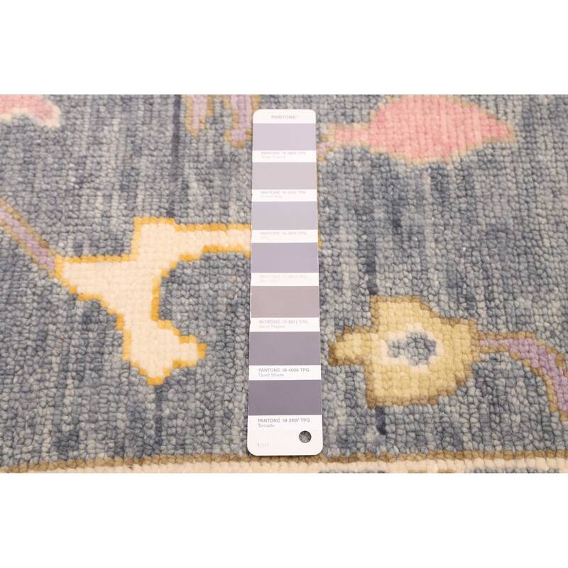 ECARPETGALLERY Hand-knotted Modern Oushak Charcoal Wool Rug - 5'6 x 8'6