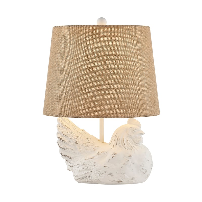 18"H Gold Resin Chicken Table Lamp With Shade - 12.5" x 12.5" x 18"