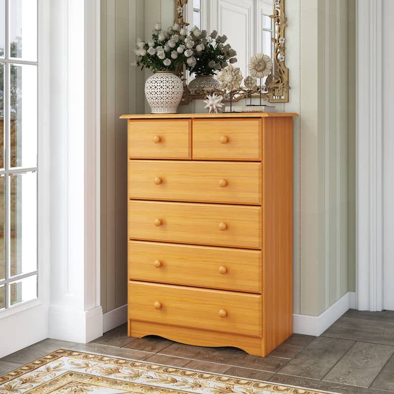 Palace Imports 100% Solid Wood 6-Drawer Chest - Honey Pine