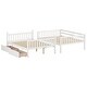 preview thumbnail 14 of 18, Full over Full Rubber Wood Bunk Bed with 2 Drawers,Convertible into 2 Full Beds,Ladder and Safety Guardrails