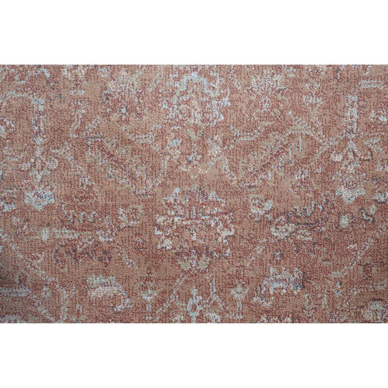 Eno Lyra Rust and Ivory Viscose Area Rug - 2' x 6' Runner