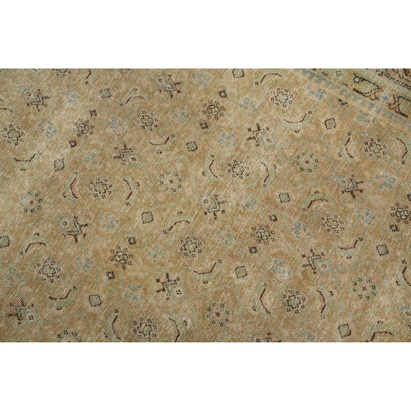 Hand Knotted Oriental 100% Wool Carpet Traditional All-Over Yellow & Gold Mahal Area Rug - 12' 11'' X 9' 5''