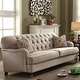 preview thumbnail 4 of 2, Fabric Upholstered Sofa with 2 Pillows in Beige
