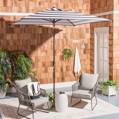 SAFAVIEH Outdoor Living Iris Fashion Line 7.5 Ft Square Umbrella, Base Not Included