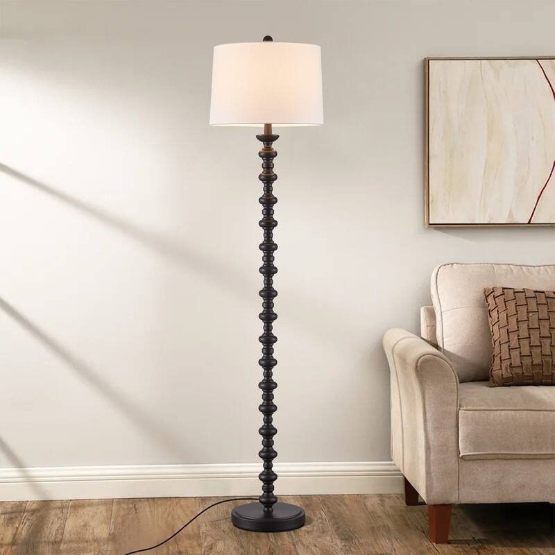 KWOTI 64''H Bronze Traditional Floor Lamp with Drum Shade