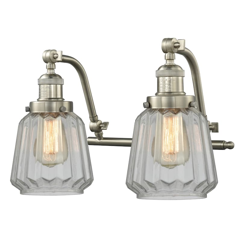Innovations Lighting Chatham 2 Light 18" Wide Bathroom Vanity Light - Satin Brushed Nickel / Clear Fluted