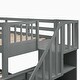 preview thumbnail 7 of 28, Twin Over Full Size Wood Bunk Bed with Twin size Trundle, Stairway, Storage and Guard Rail