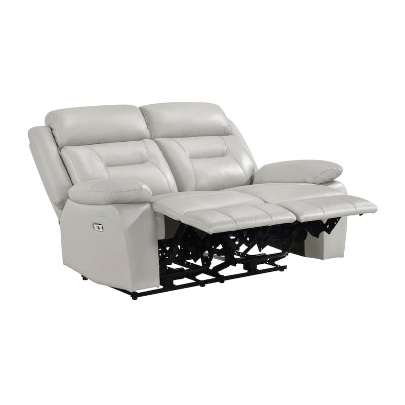 Garrey Leather 3-Piece Power Double Reclining Living Room Sofa Set