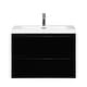 preview thumbnail 4 of 169, CASAINC Floating Bathroom Vanity with Resin Top Basin and Soft Closing Drawers 30 in - Gloss Black