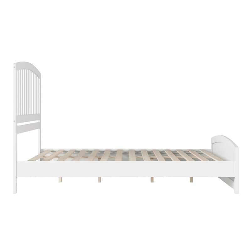 Solid Wood Low Profile Platform Bed with Footboard - Elegant Bedroom Furniture