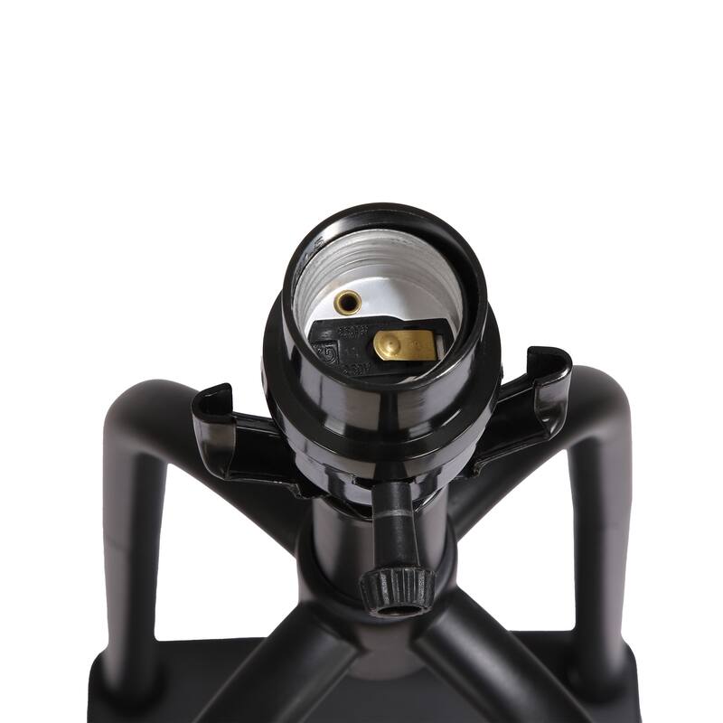 57.8'' Black Column Floor Lamp with Linen Shade(Set of 2)