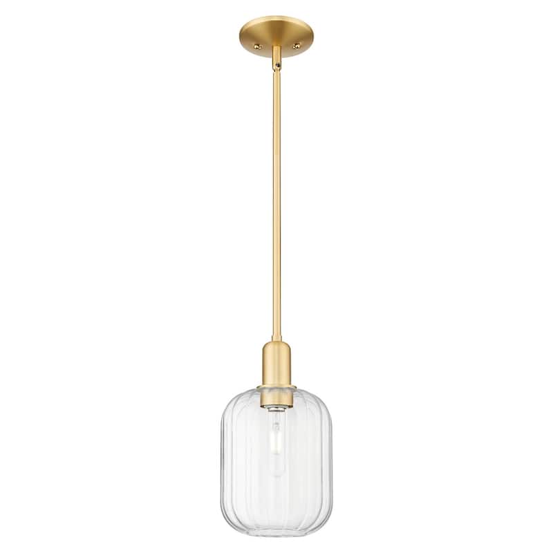 Innovations Lighting 716-1S-12-7 Preston Pendant Preston 7" Wide Mini - Satin Gold / Clear