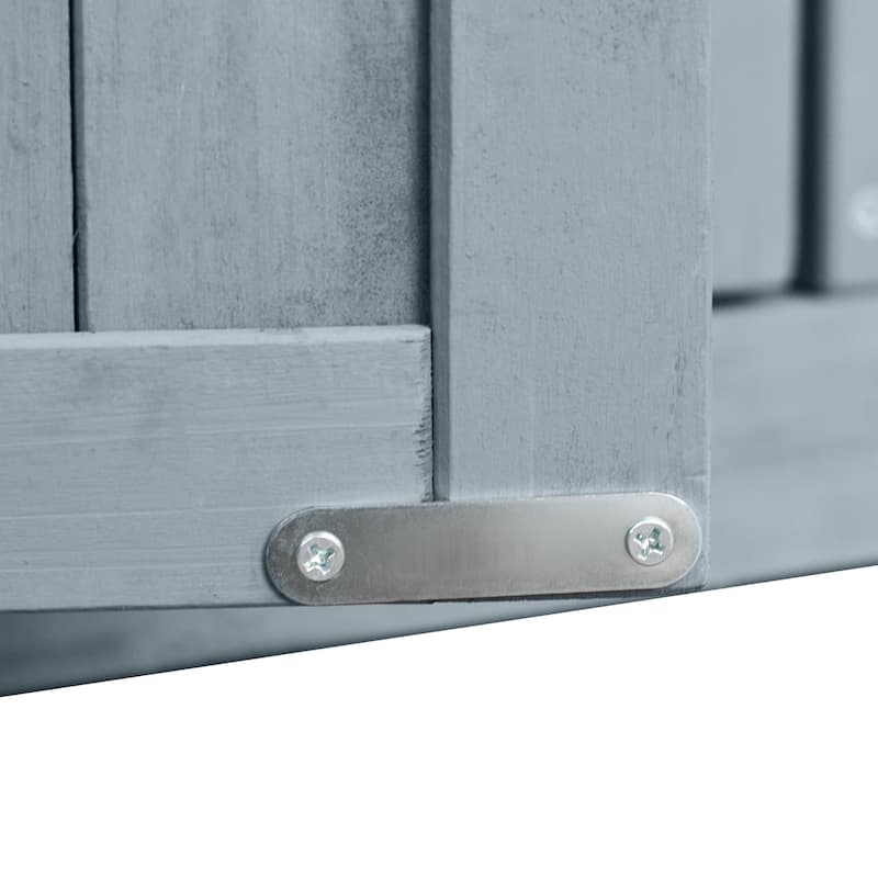 80.5" Solid Wood Outdoor Kitchen Island with Stainless Steel Top, Grill Cart Compatible with Big Green Egg & Blackstone