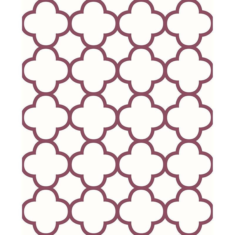 A-Street Prints Origin Burgundy Quatrefoil Wallpaper