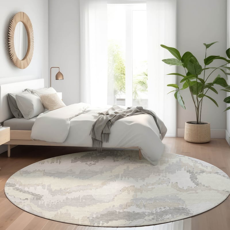 Machine Washable Indoor/ Outdoor Chantille Ombre Abstract Rug